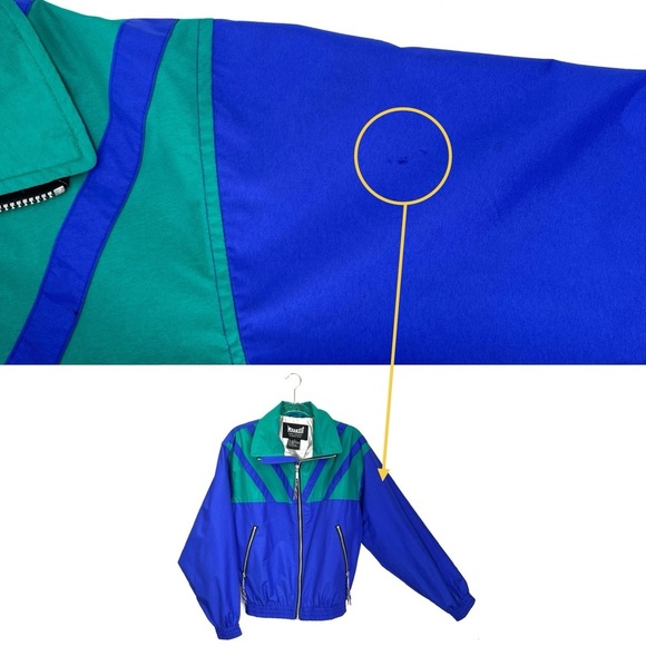 Vintage Marker Windbreaker Jacket 80s 90s Blue Green *Women’s* Size Medium Vtg - Picture 4 of 10